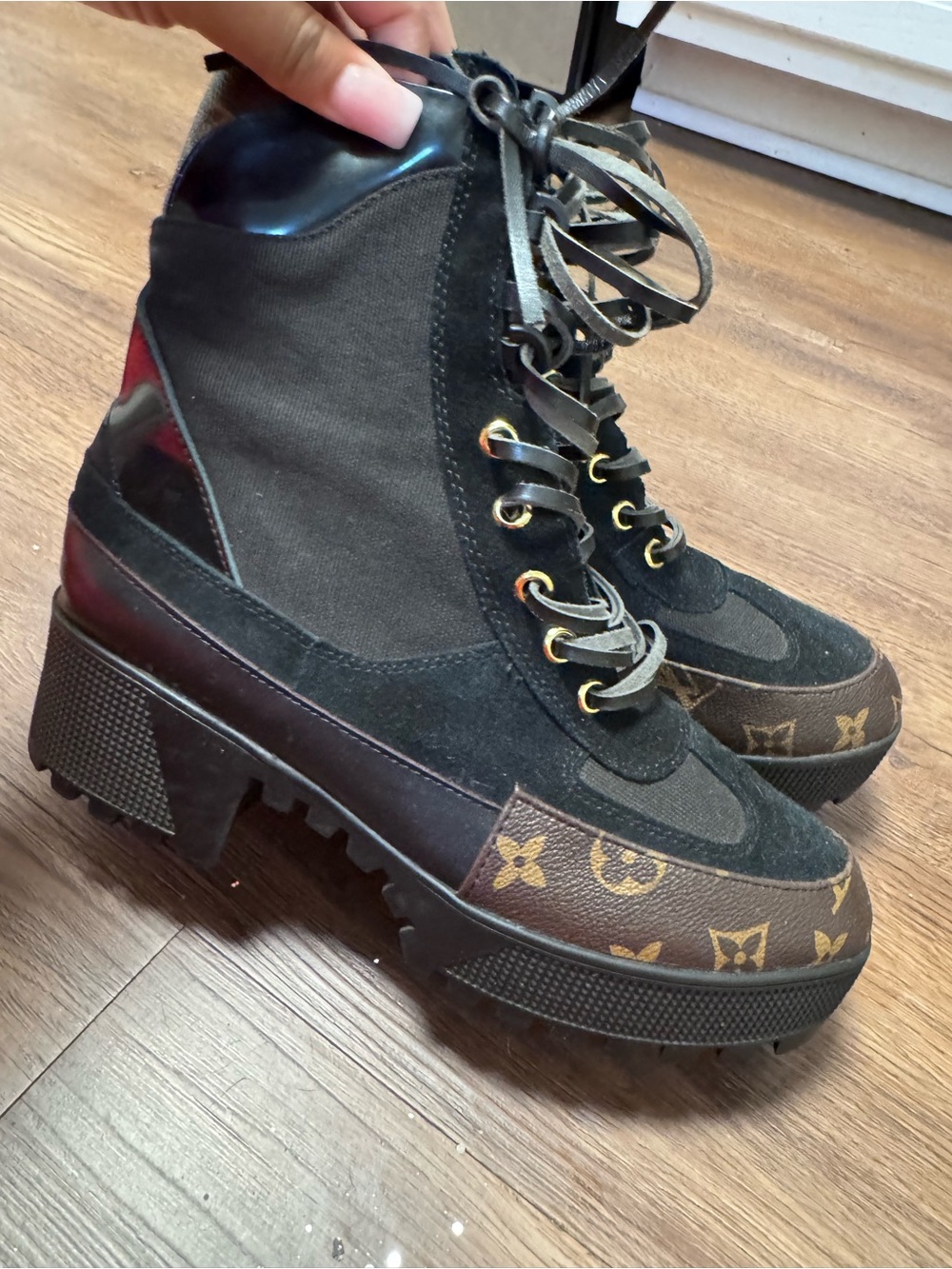 Women’s Lace-Up Platform Ankle Boots in Black and Brown